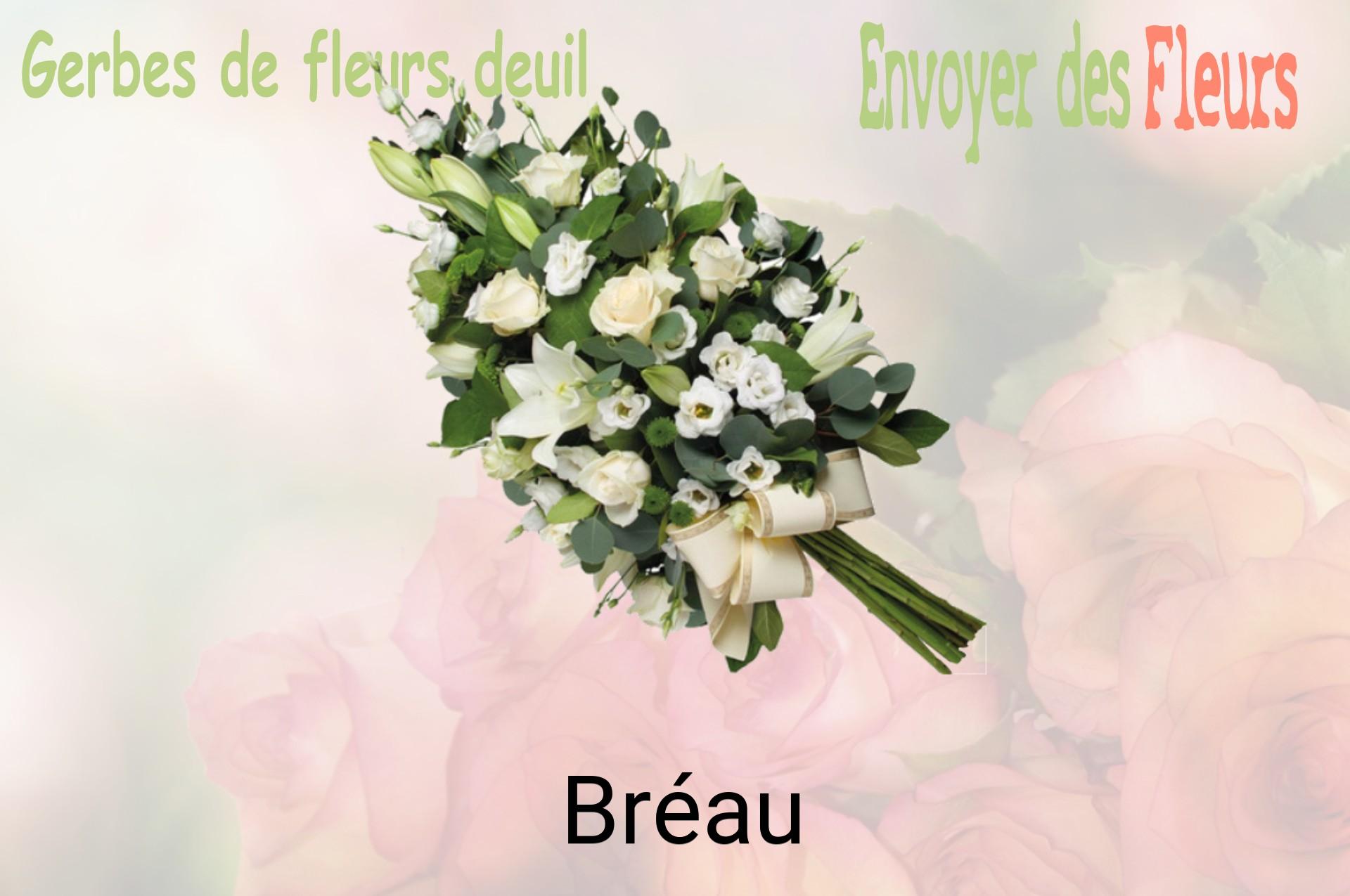 Gerbe de fleurs de deuil livrée à Bréau
